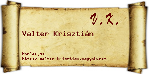 Valter Krisztián névjegykártya